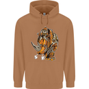 Steampunk Rhino Rhinoceros Mens 80% Cotton Hoodie Caramel Latte
