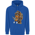 Steampunk Rhino Rhinoceros Mens 80% Cotton Hoodie Royal Blue