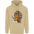 Steampunk Rhino Rhinoceros Mens 80% Cotton Hoodie Sand