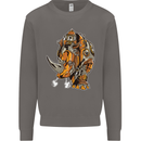 Steampunk Rhino Rhinoceros Mens Sweatshirt Jumper Charcoal