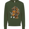 Steampunk Rhino Rhinoceros Mens Sweatshirt Jumper Forest Green
