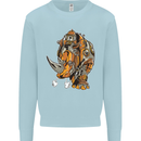 Steampunk Rhino Rhinoceros Mens Sweatshirt Jumper Light Blue