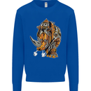 Steampunk Rhino Rhinoceros Mens Sweatshirt Jumper Royal Blue