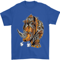Steampunk Rhino Rhinoceros Mens T-Shirt Cotton Gildan Royal Blue