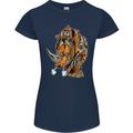 Steampunk Rhino Rhinoceros Womens Petite Cut T-Shirt Navy Blue