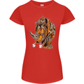 Steampunk Rhino Rhinoceros Womens Petite Cut T-Shirt Red