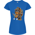 Steampunk Rhino Rhinoceros Womens Petite Cut T-Shirt Royal Blue