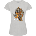 Steampunk Rhino Rhinoceros Womens Petite Cut T-Shirt Sports Grey
