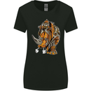 Steampunk Rhino Rhinoceros Womens Wider Cut T-Shirt Black