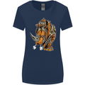 Steampunk Rhino Rhinoceros Womens Wider Cut T-Shirt Navy Blue