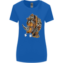Steampunk Rhino Rhinoceros Womens Wider Cut T-Shirt Royal Blue
