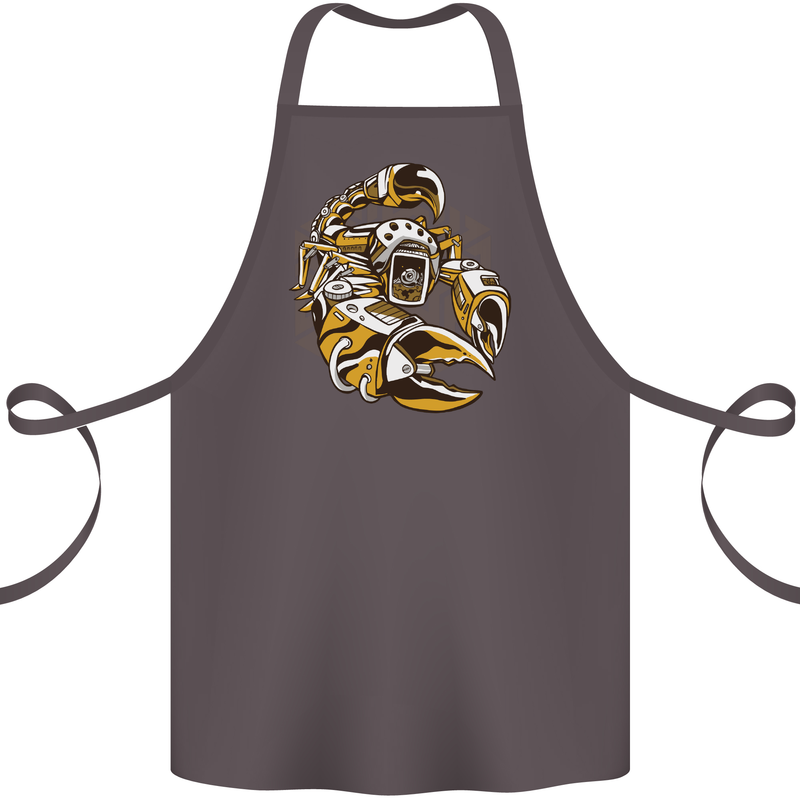 Steampunk Scorpion Cotton Apron 100% Organic Dark Grey