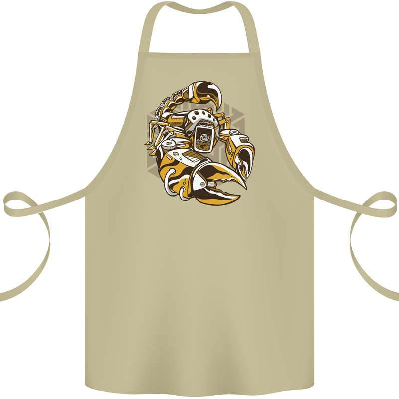 Steampunk Scorpion Cotton Apron 100% Organic Khaki