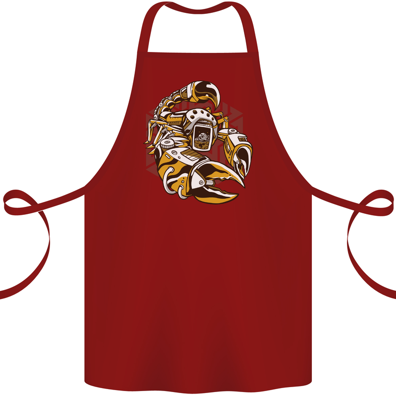 Steampunk Scorpion Cotton Apron 100% Organic Maroon
