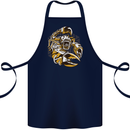 Steampunk Scorpion Cotton Apron 100% Organic Navy Blue