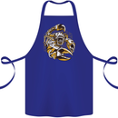 Steampunk Scorpion Cotton Apron 100% Organic Royal Blue