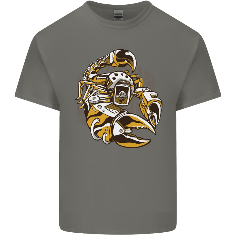 Steampunk Scorpion Kids T-Shirt Childrens Charcoal