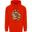 Steampunk Scorpion Mens 80% Cotton Hoodie Bright Red