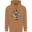 Steampunk Scorpion Mens 80% Cotton Hoodie Caramel Latte