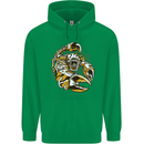 Steampunk Scorpion Mens 80% Cotton Hoodie Irish Green