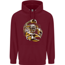 Steampunk Scorpion Mens 80% Cotton Hoodie Maroon