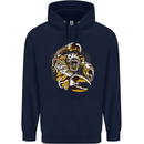 Steampunk Scorpion Mens 80% Cotton Hoodie Navy Blue