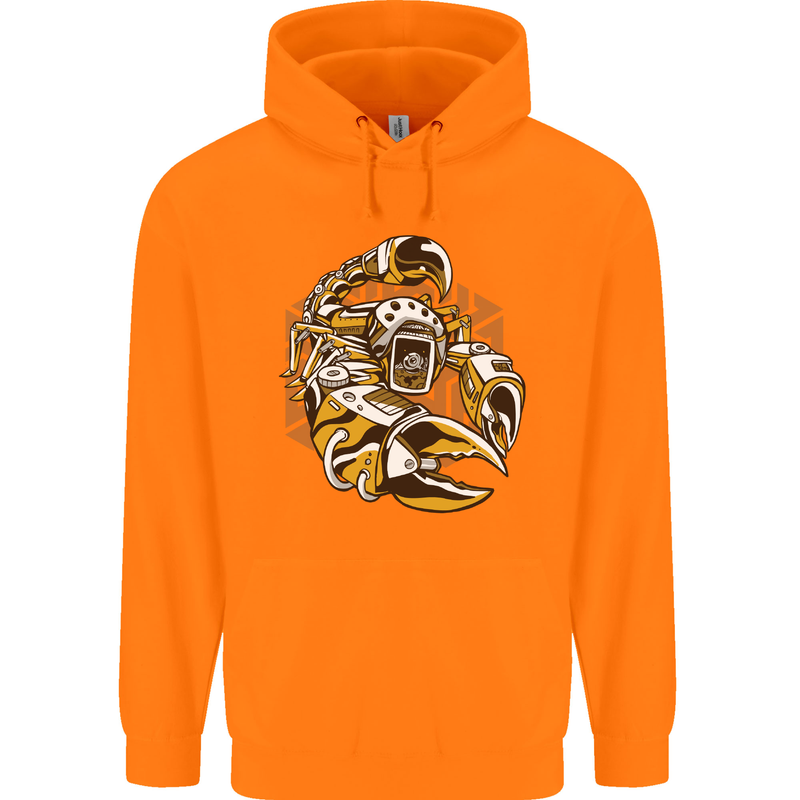 Steampunk Scorpion Mens 80% Cotton Hoodie Orange
