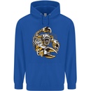 Steampunk Scorpion Mens 80% Cotton Hoodie Royal Blue