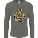 Steampunk Scorpion Mens Long Sleeve T-Shirt Charcoal