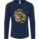 Steampunk Scorpion Mens Long Sleeve T-Shirt Navy Blue