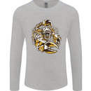 Steampunk Scorpion Mens Long Sleeve T-Shirt Sports Grey