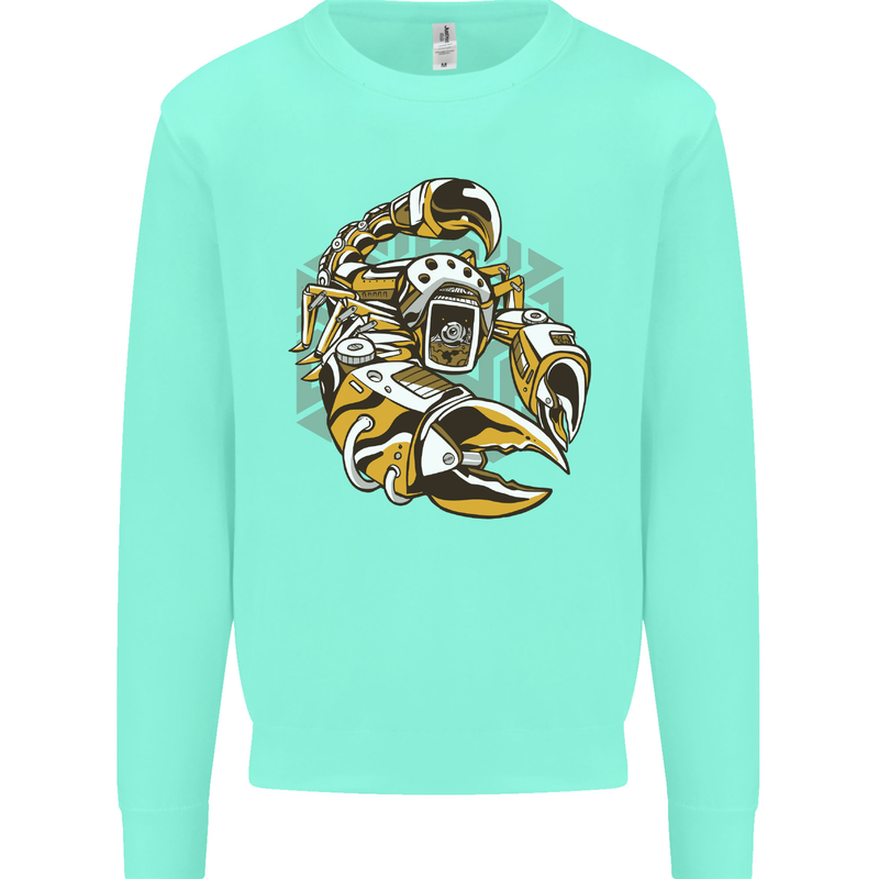 Steampunk Scorpion Mens Sweatshirt Jumper Peppermint