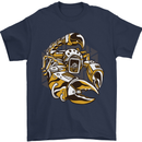 Steampunk Scorpion Mens T-Shirt Cotton Gildan Navy Blue