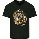 Steampunk Scorpion Mens V-Neck Cotton T-Shirt Black