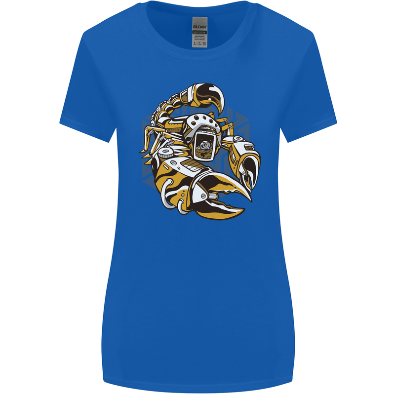 Steampunk Scorpion Womens Wider Cut T-Shirt Royal Blue