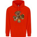 Steampunk Shamrock Childrens Kids Hoodie Bright Red