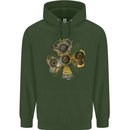 Steampunk Shamrock Childrens Kids Hoodie Forest Green