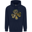 Steampunk Shamrock Childrens Kids Hoodie Navy Blue