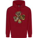 Steampunk Shamrock Childrens Kids Hoodie Red