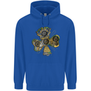 Steampunk Shamrock Childrens Kids Hoodie Royal Blue