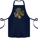 Steampunk Shamrock Cotton Apron 100% Organic Navy Blue
