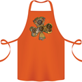 Steampunk Shamrock Cotton Apron 100% Organic Orange