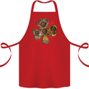 Steampunk Shamrock Cotton Apron 100% Organic Red