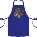 Steampunk Shamrock Cotton Apron 100% Organic Royal Blue