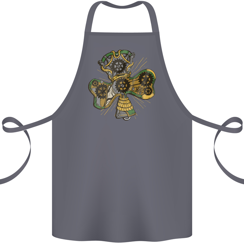 Steampunk Shamrock Cotton Apron 100% Organic Steel