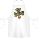 Steampunk Shamrock Cotton Apron 100% Organic White