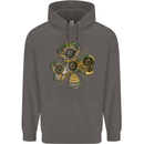 Steampunk Shamrock Mens 80% Cotton Hoodie Charcoal