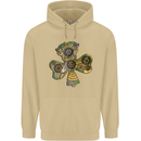 Steampunk Shamrock Mens 80% Cotton Hoodie Sand