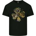 Steampunk Shamrock Mens Cotton T-Shirt Tee Top Black