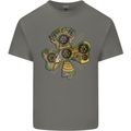 Steampunk Shamrock Mens Cotton T-Shirt Tee Top Charcoal
